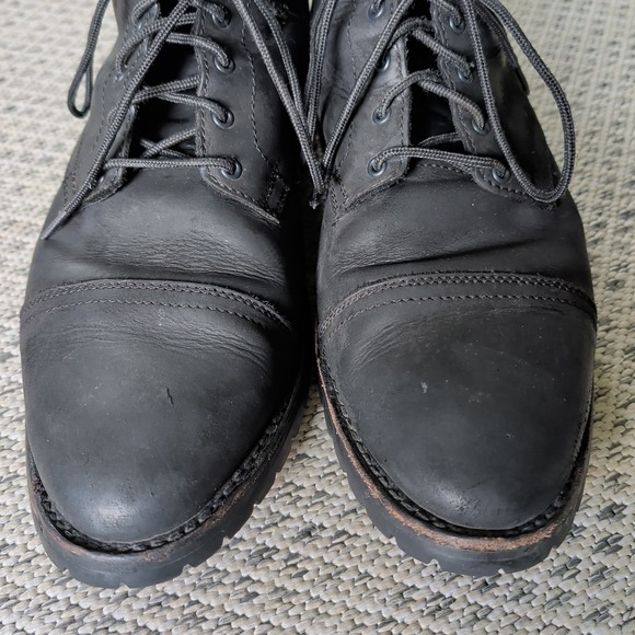 Thursday Boot Company StormKing Captain Matte Black Leather Cap Toe Boots Sz 15 main image 14